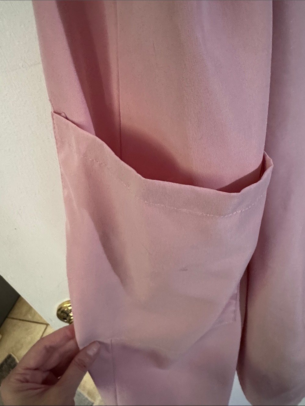 Pink Button-Front Sundress with Pockets - Picture 3 of 4